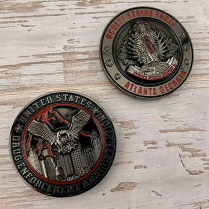 Drug Enforcement Administration (DEA), Atlanta Field Division, OCDETF Strike Force, Group 1, Challenge Coin - New Black Nickel Variant
