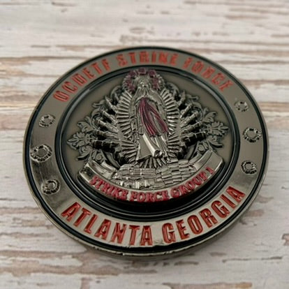 Drug Enforcement Administration (DEA), Atlanta Field Division, OCDETF Strike Force, Group 1, Challenge Coin - New Black Nickel Variant