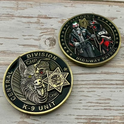 California Highway Patrol (CHP) Central Division K-9 Unit Challenge Coin