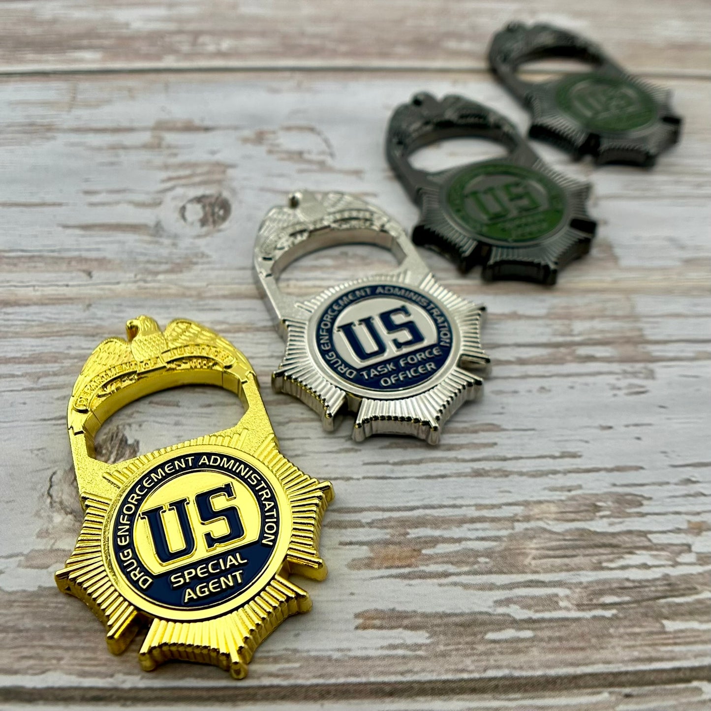 DEA Special Agent Badge/St. Michael Bottle Opener Challenge Coin (2 Variants)