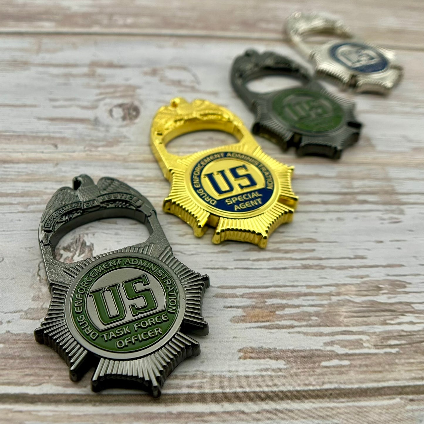 DEA Special Agent Badge/St. Michael Bottle Opener Challenge Coin (2 Variants)
