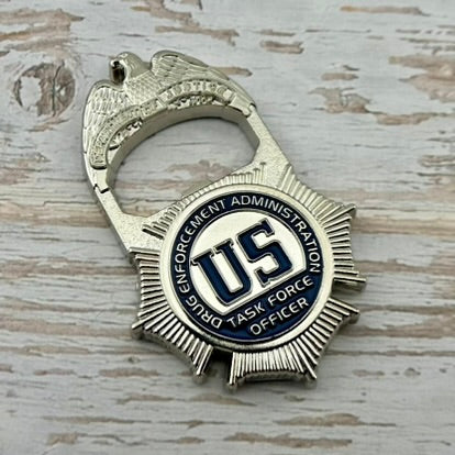 DEA Task Force Officer (TFO) Badge/St. Michael Bottle Opener Challenge Coin (2 Variants)