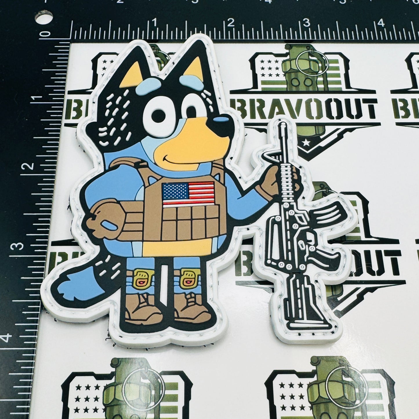 Tactical Cartoon Dog Dad PVC Patch