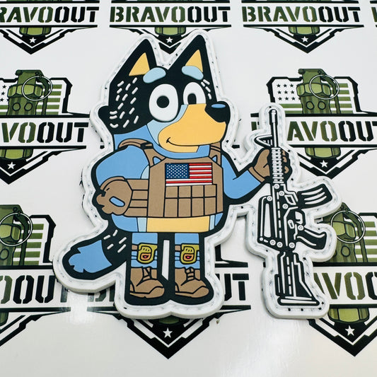 Tactical Cartoon Dog Dad PVC Patch