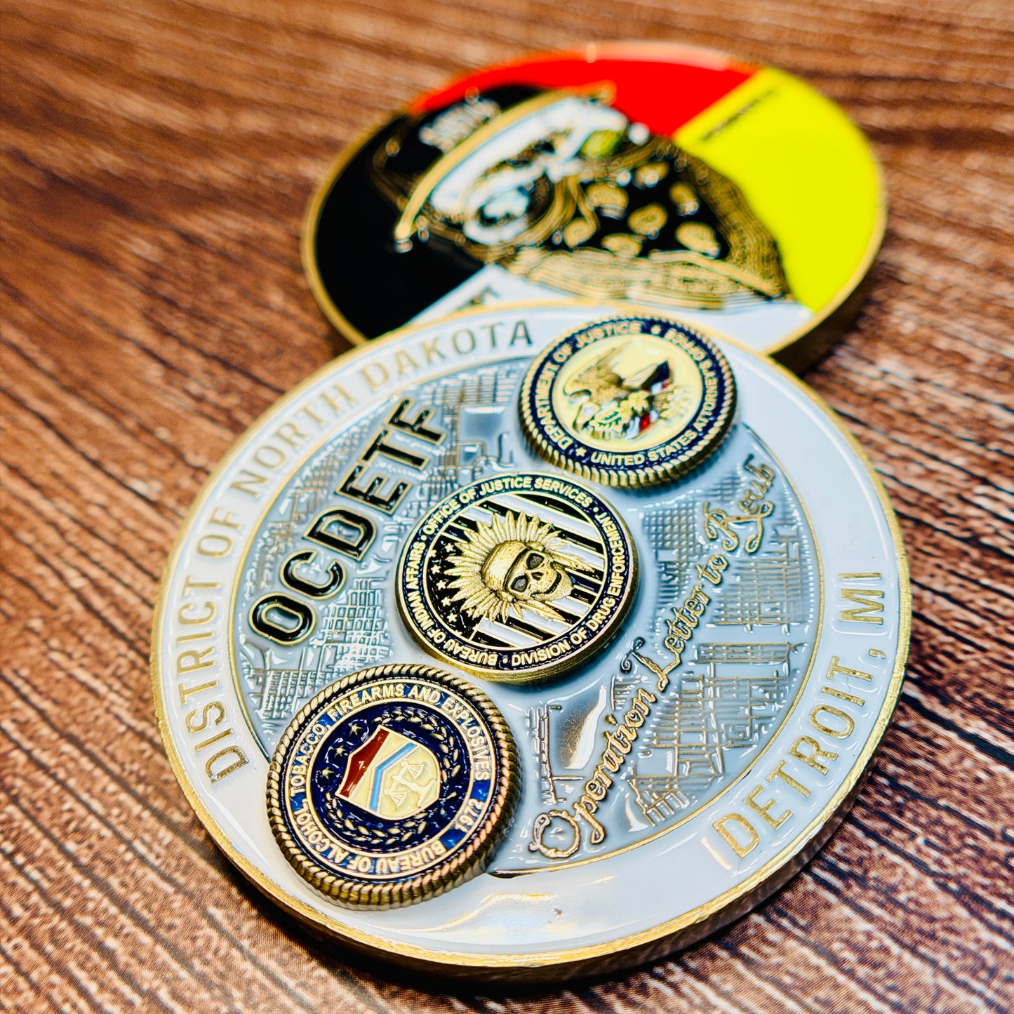 Alcohol, Tobacco, and Firearms (ATF),  Bureau of Indian Affairs (BIA), District of North Dakota, OCDETF Operation "Letter to Reub" Challenge Coin
