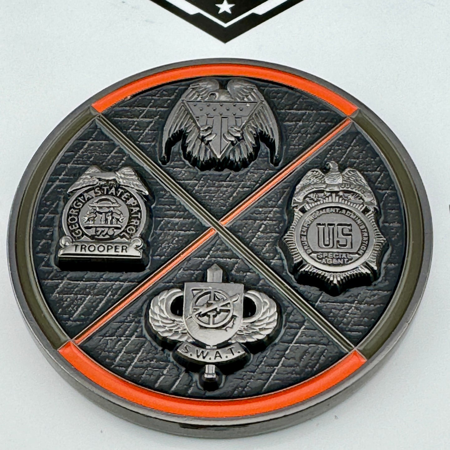 The OG DEA SRT/GSP SWAT - Joint Unit Coin - New Black Nickel Variant