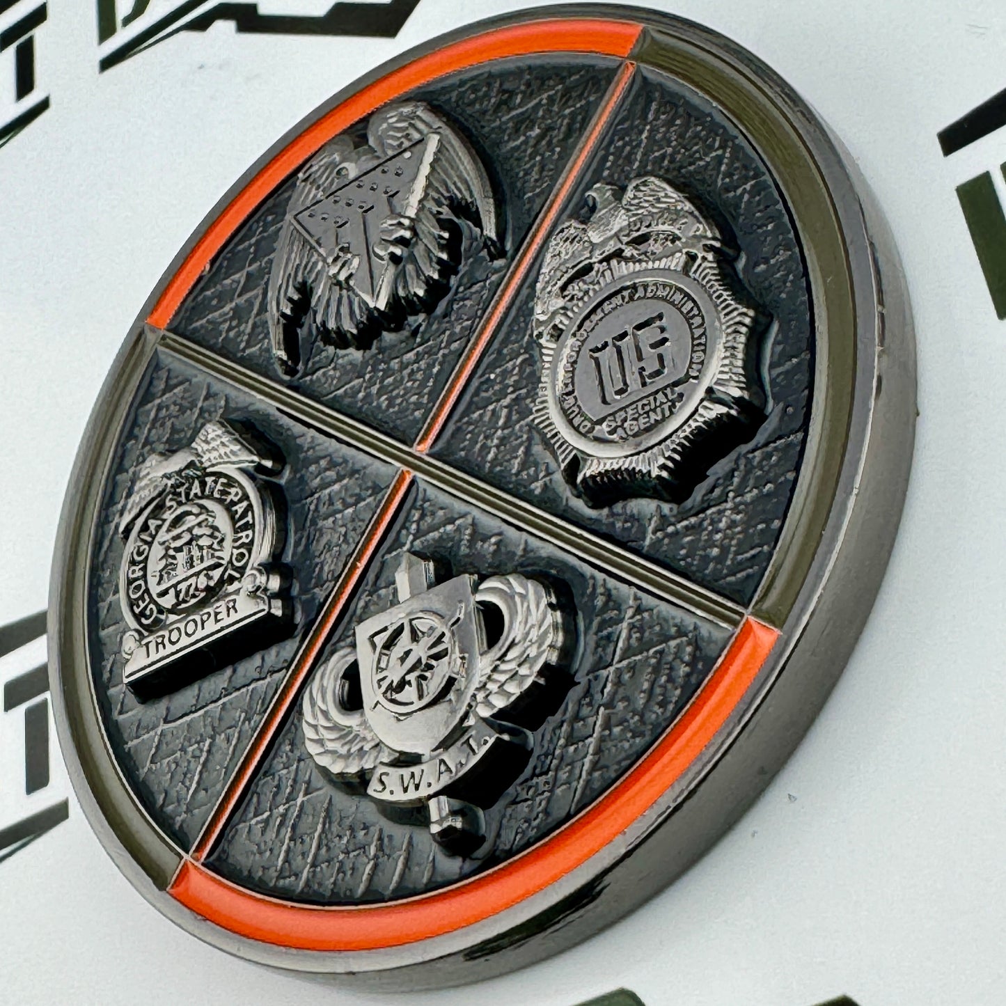 The OG DEA SRT/GSP SWAT - Joint Unit Coin - New Black Nickel Variant