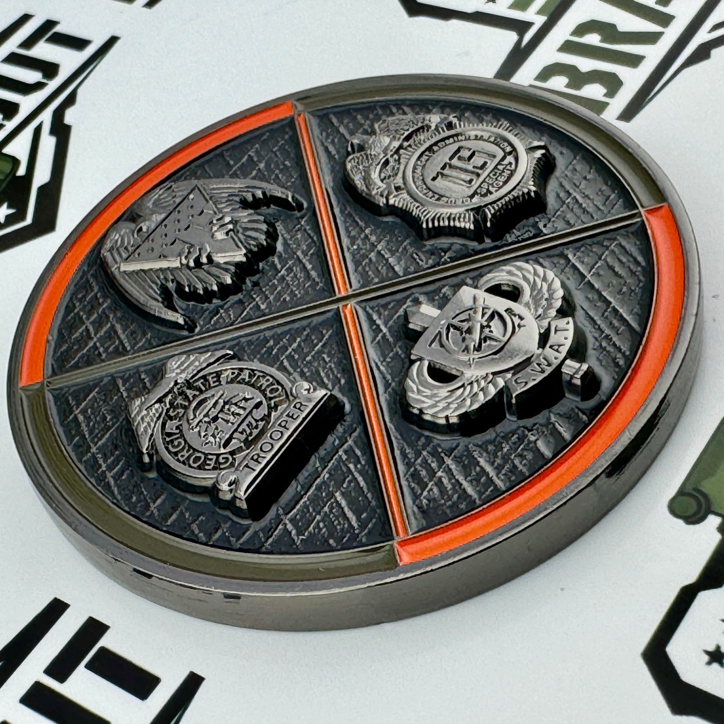 The OG DEA SRT/GSP SWAT - Joint Unit Coin - New Black Nickel Variant