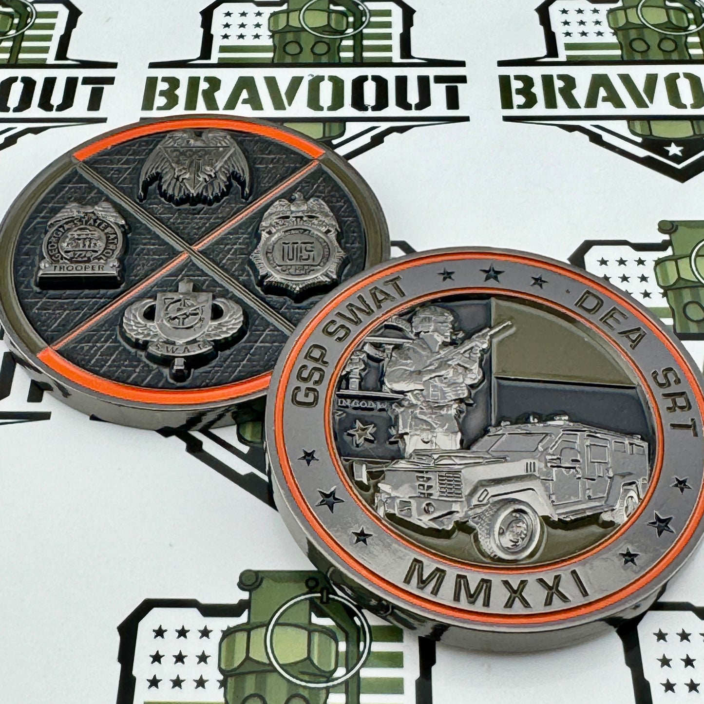 The OG DEA SRT/GSP SWAT - Joint Unit Coin - New Black Nickel Variant