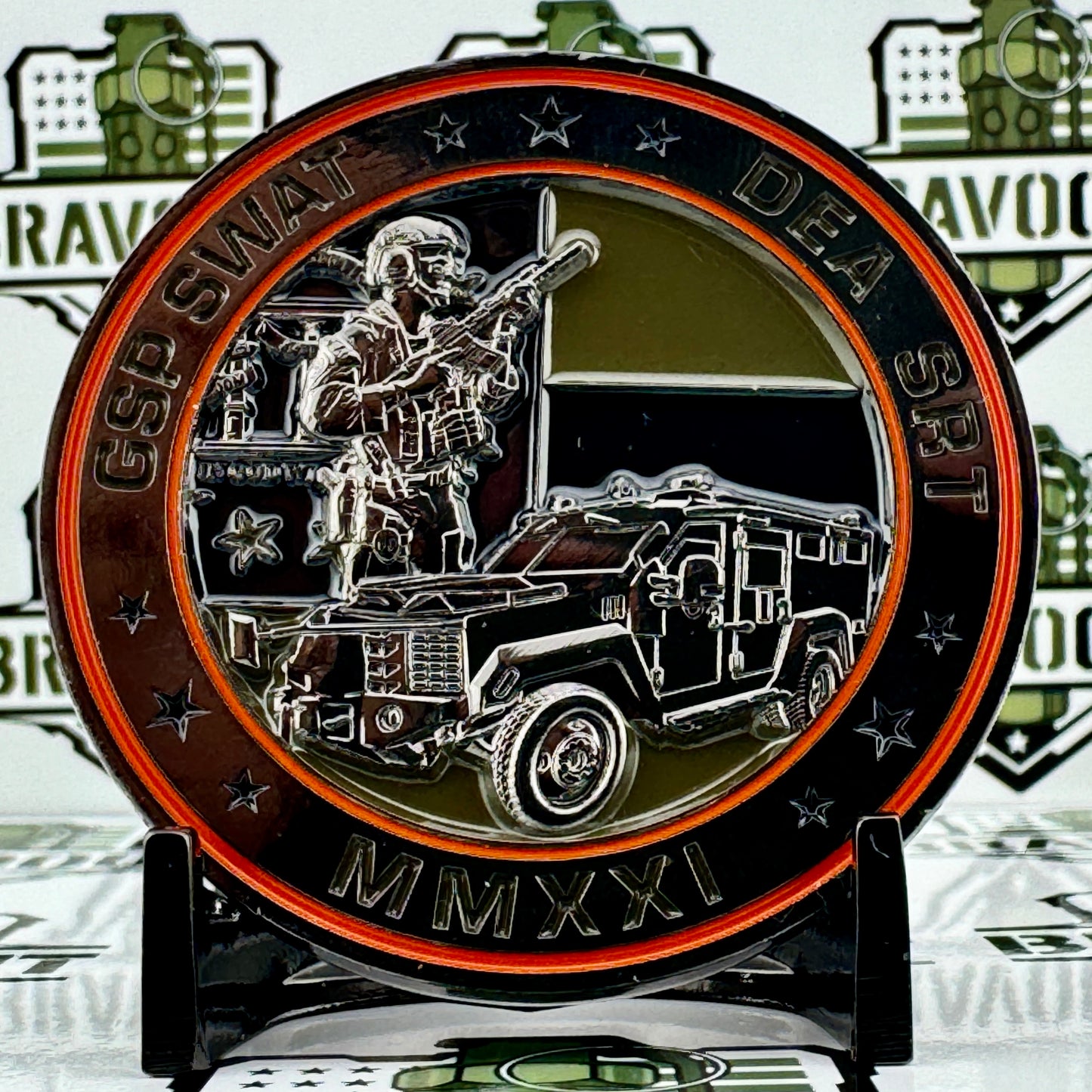 The OG DEA SRT/GSP SWAT - Joint Unit Coin - New Black Nickel Variant